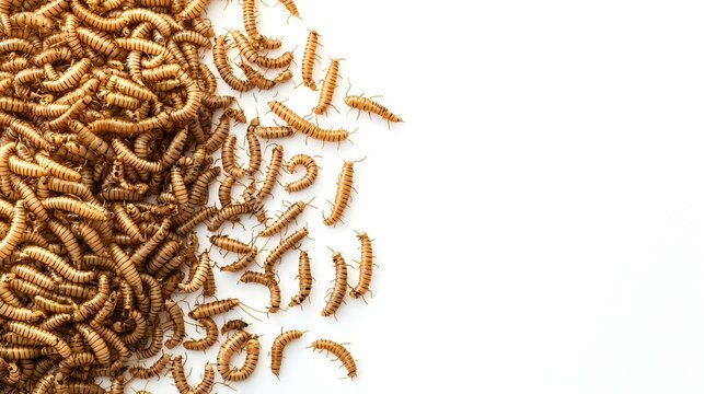 Giant mealworm of zophobasmorio on white