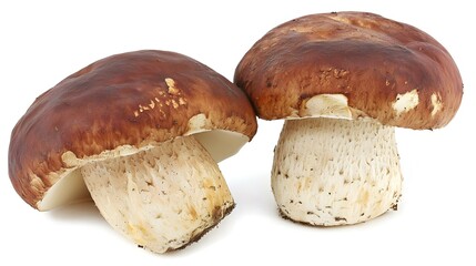 Boletus edulis king bolete isolated on white