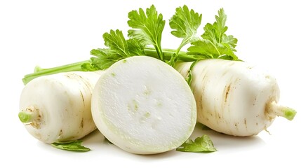 Pickle turnips Isolated on white background