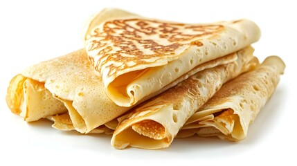 Pancakes stack isolated on white background