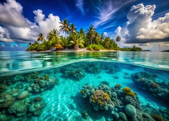 Surreal Tikehau Atoll: Dreamlike Shallow Channel Connecting Lagoon & Ocean