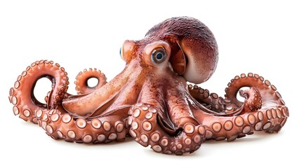 Fresh octopus isolated on white background