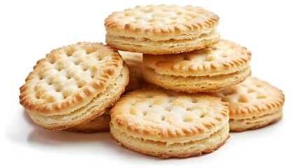 Classic White Biscuits on a White Background