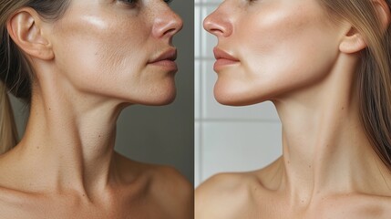 Before and After Jawline Enhancement Comparison