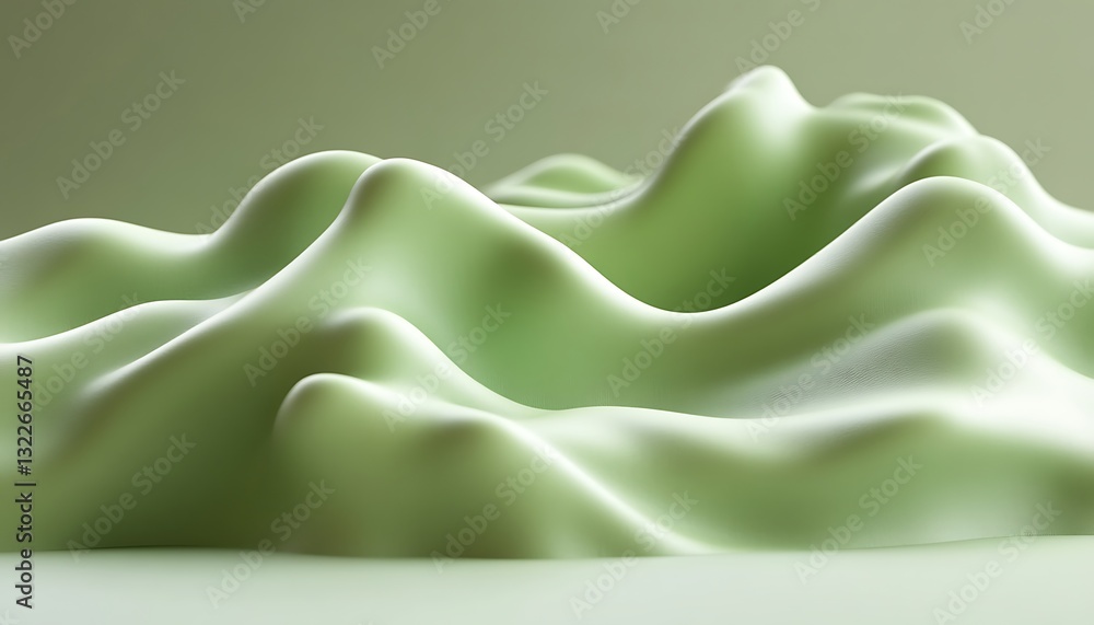 Poster abstract green shapes create soft rolling hills with smooth curves
