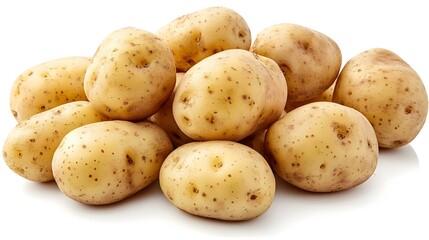 New raw potatoes isolated on white background