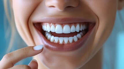 Obraz premium Close-up of a Woman's Bright, Healthy Smile