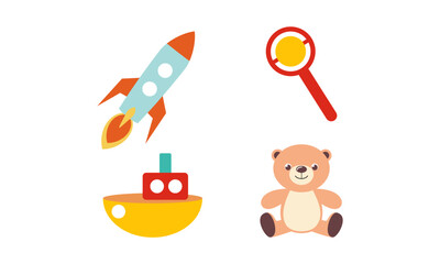 Toys logo for fun children vector