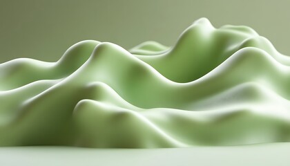 Obraz premium Abstract green shapes create soft rolling hills with smooth curves