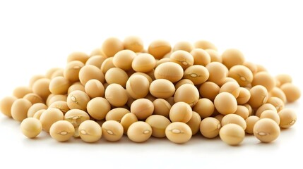 Group of soybeans isolated on white background -