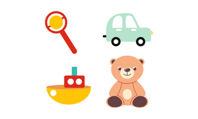 Toys logo for fun children vector