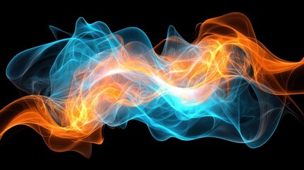 Fototapeta premium Abstract swirling blue and orange energy.