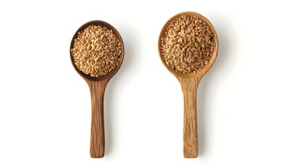 flat lay top view flaxseed or linseed in spoon