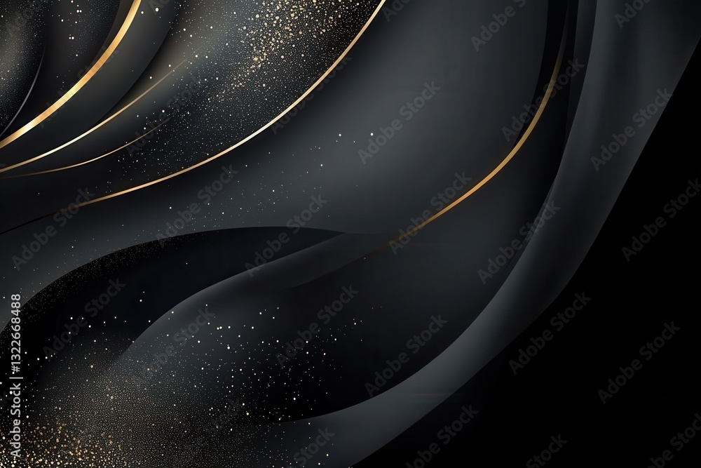 Aufkleber Elegant abstract design featuring gold accents on a dark background with a smooth gradient for sophistication and luxury