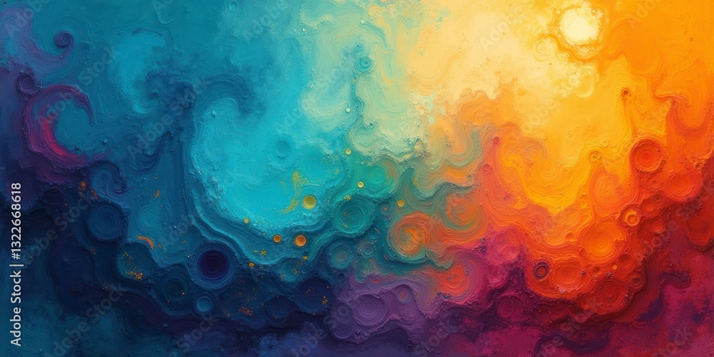 Poster abstract mixed background with swirling patterns of bright blues