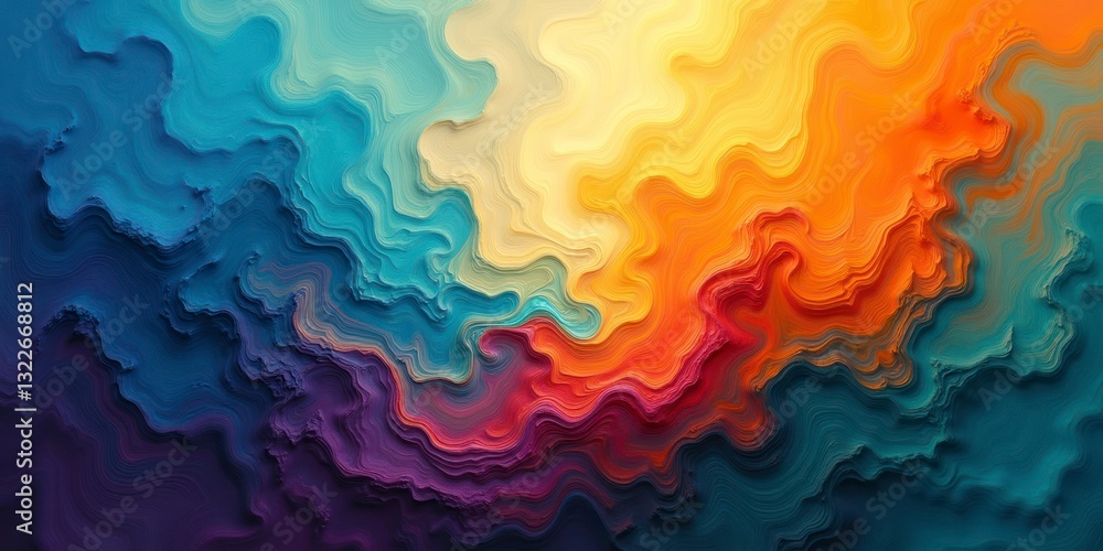 Poster abstract mixed background with swirling patterns of bright blues
