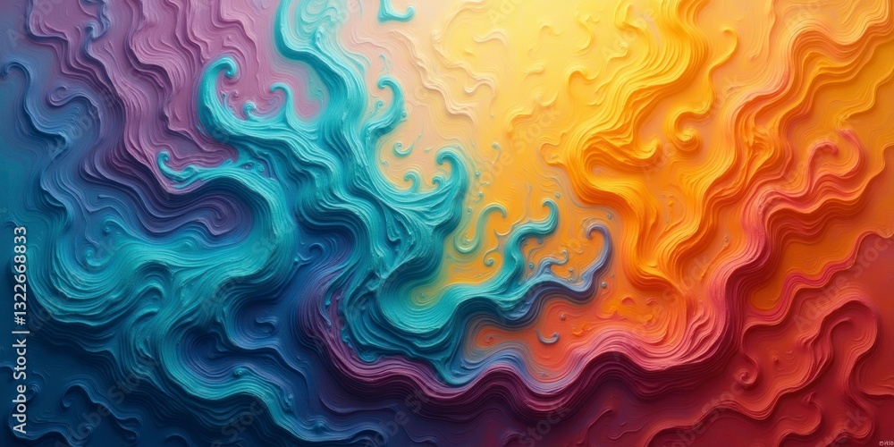 Poster abstract mixed background with swirling patterns of bright blues