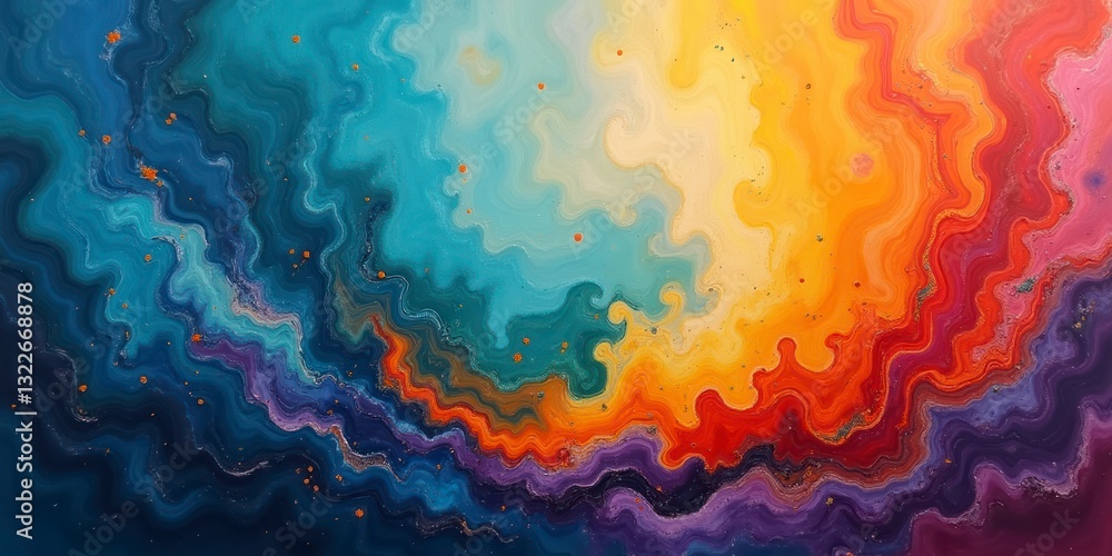 Poster abstract mixed background with swirling patterns of bright blues