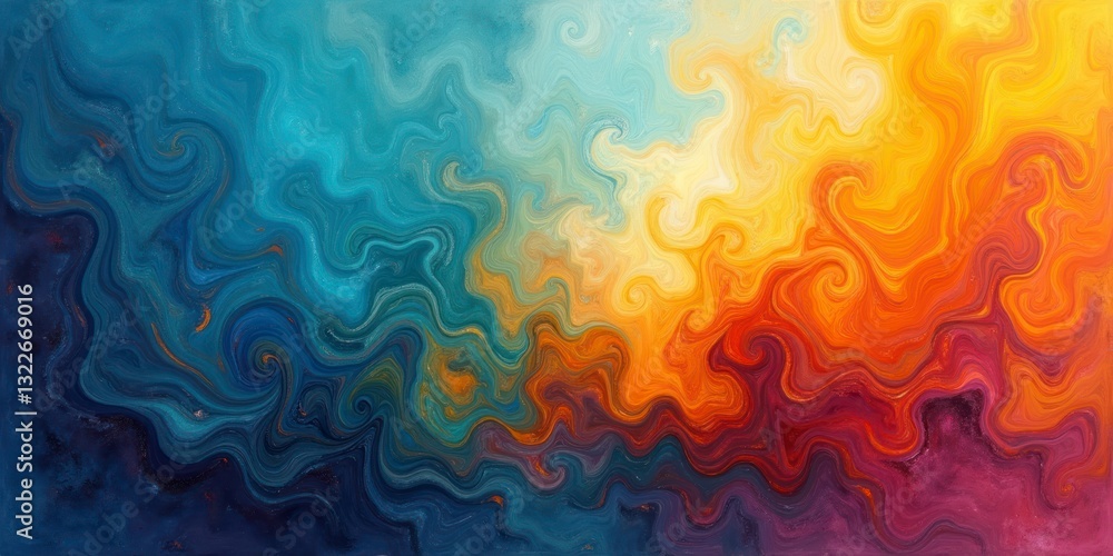 Poster abstract mixed background with swirling patterns of bright blues