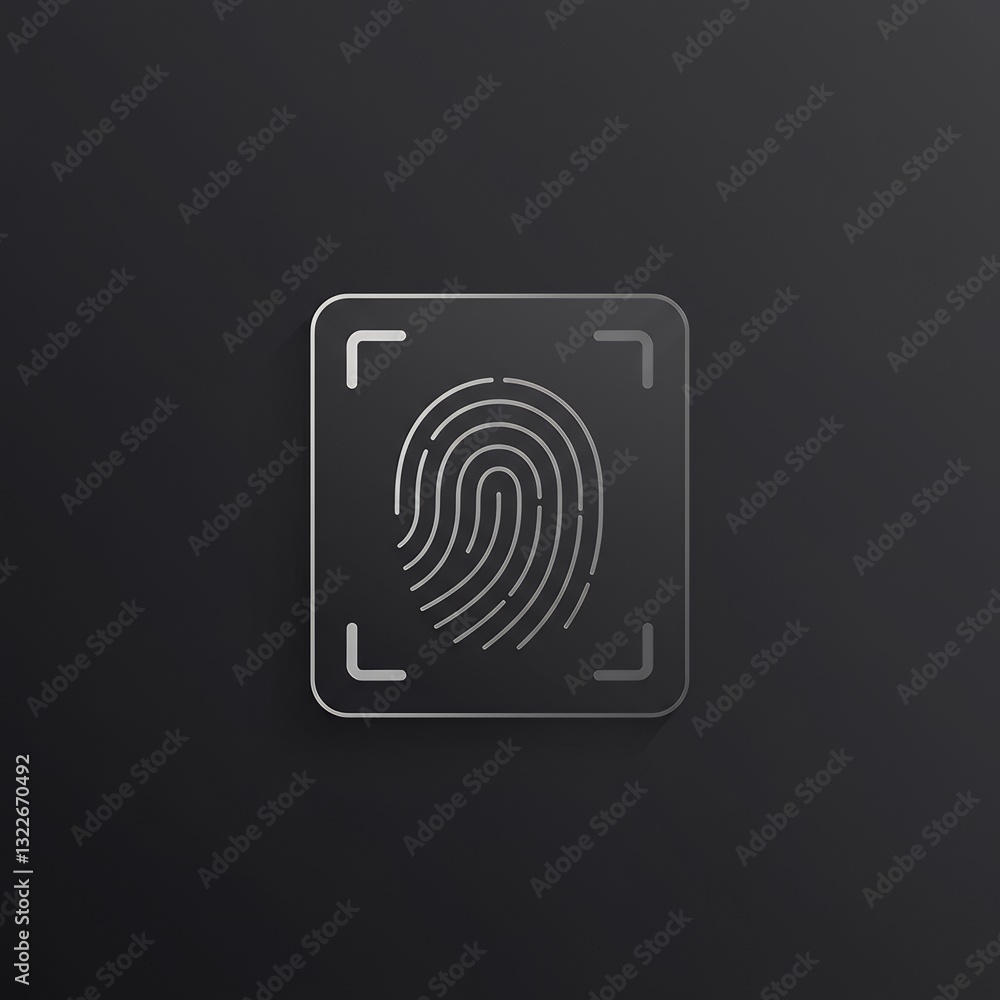 Aufkleber fingerprint scan on dark background security system technology concept