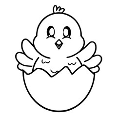 Baby chicken cartoon Easter cartoon 