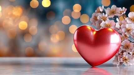 A modern pink heart design adorned with delicate floral accents, adding a touch of elegance and femininity to any space.
