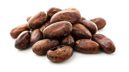 Obraz premium Cocoa beans isolated on white background
