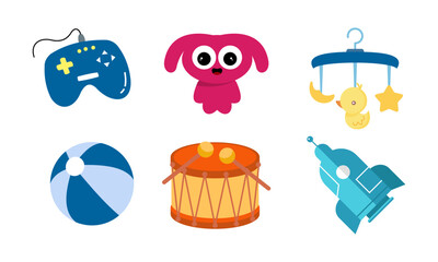 Toys logo for fun children vector