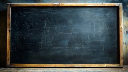 Large clean blackboard showcasing a blank surface ideal for educational use in a bright and organized classroom setting