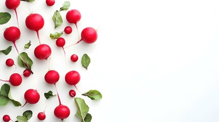Obraz premium 白い背景に分離されたラディッシュのストックフォト