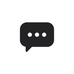 Black Speech Bubble with Three Dots for Messaging and Chat