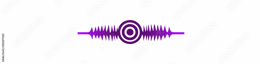 Poster sonic resonance: an abstract depiction of sound waves, where visual elements combine to symbolize au