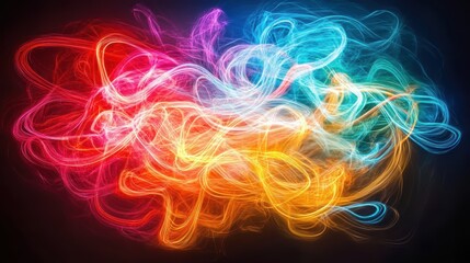 Vibrant colorful abstract light swirls.