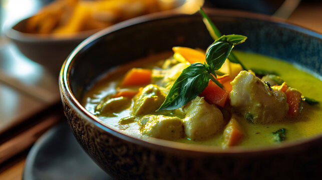 Thai Green Curry with Coconut Milk & Vegetables - Powered by Adobe