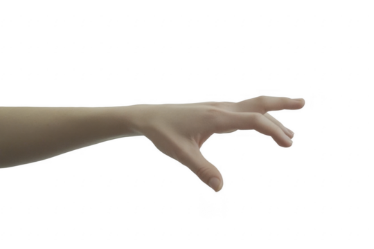 Man hand gesture isolated on transparent background - PNG format. 
