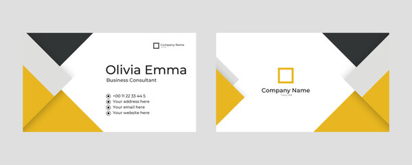 Business card template in yellow