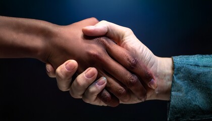 Fototapeta premium A handshake can change the course of conversations. 