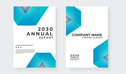 Modern Annual Report Design with Geometric Shapes