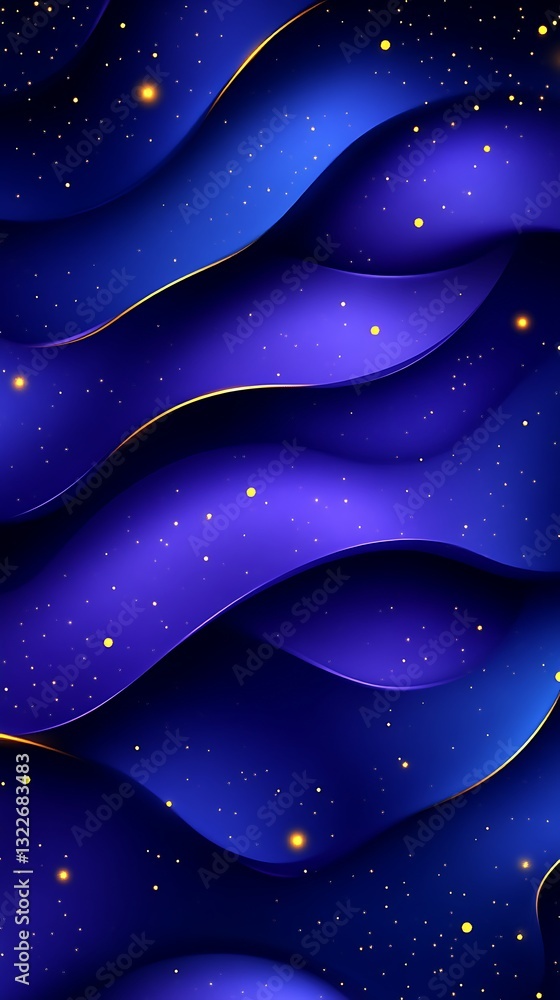 Poster abstract and fluid artistic image of a starry space scene