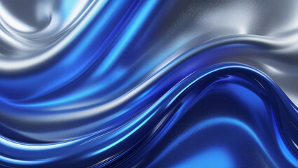 Regal sapphire blue fading into midnight silver with a glossy metallic grain