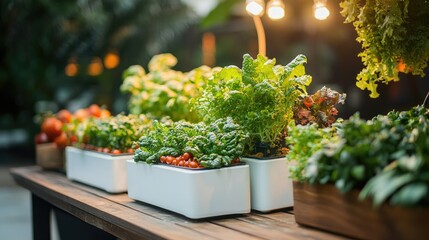 A hydroponic vegetable farm with automated nutrient delivery and real-time growth monitoring.