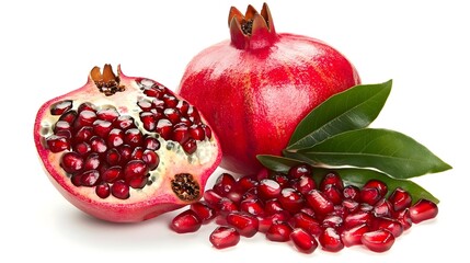 Pomegranate fruit isolated on white background