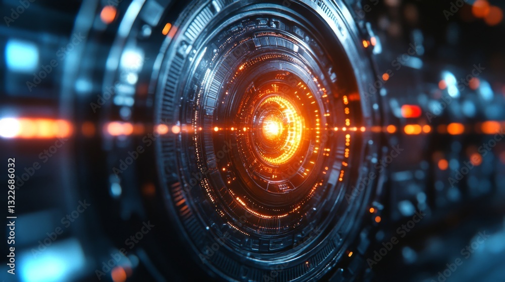 Aufkleber Visual representation of advanced quantum technology, showcasing the intricate patterns and glowing elements associated with qubit processing and entanglement phenomena in a futuristic setting.