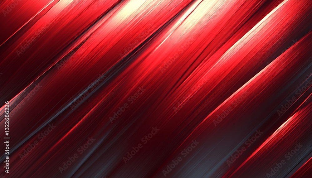 Poster diagonal streaks of red and dark shades create abstract design
