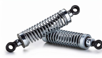 Highquality Gas Springs and Shock Absorbers, Isolated against a White Backdrop with Clipping Path for Modern Product Photography, Showcasing Industrial Precision and Sleek Design.