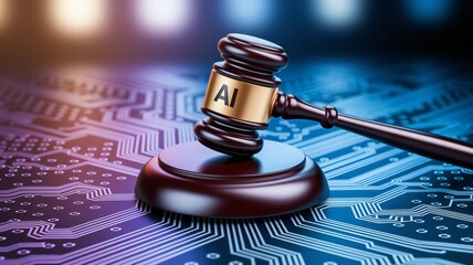 Ai ethics and justice law concept and online technology of legal regulations Controlling artificial intelligence technology is a high risk