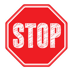 Stop road sign icon clipart. Stop warning signage clip art in red signboard for dangerous, prohibited, forbidden, ban, pause and attention signal information vector illustration.
