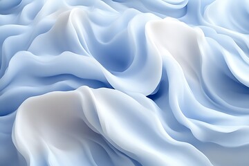 Obraz premium Abstract art piece depicting soft flowing light blue and white forms