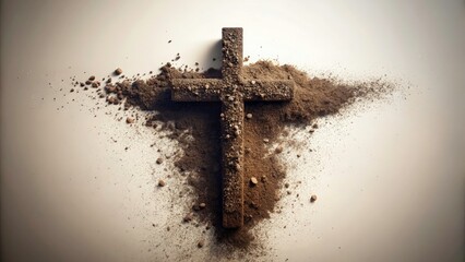 Ash Cross: Spiritual Redemption Photography - Religious Imagery, Sacrifice, Dust Cross