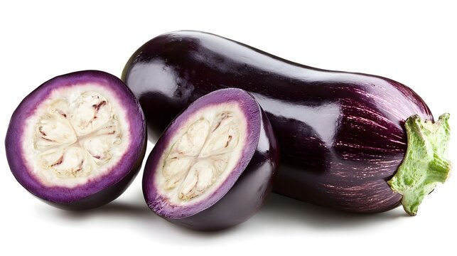 Fresh Eggplant isolated on white background - Powered by Adobe